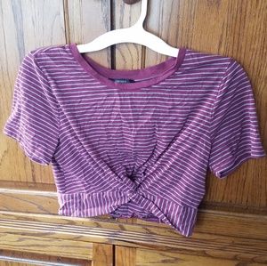 F21 Striped Crop Top